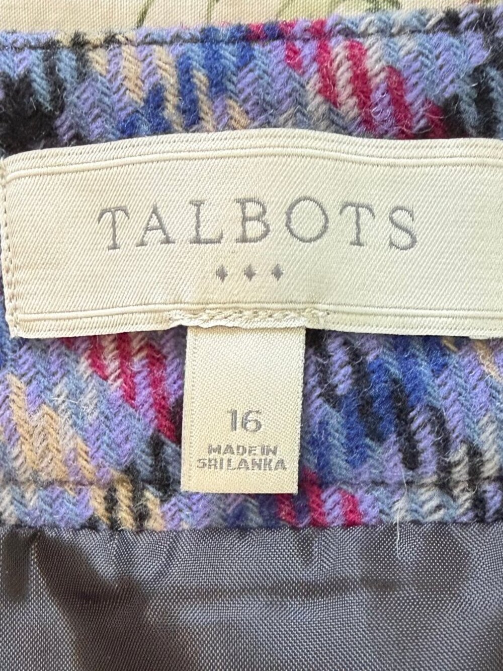Talbots Purple & Gray Plaid Wool-Blend Skirt - Picture 9 of 13